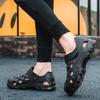 WTEMPO Herren Sommer Watsandalen Sommer Aushöhlen Einfarbig Bindung Weiche Sohle Atmungsaktiv Deodorant Rutschfest Wasserdicht Lässige Sport-Strandschuhe