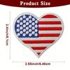 12 Pcs American Flag Heart Embroidered Patch Iron On USA  Applique Badge for Jacket Jeans Hat Backpack Clothes Decoration