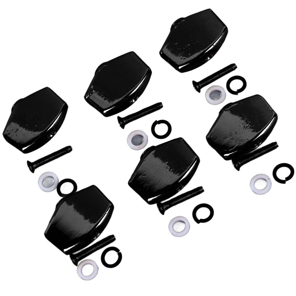12PCS Plastic Guitar Tuning Pegs Black Guitar Machine Heads Guitar Tuning Keys For Acoustic Guitar
