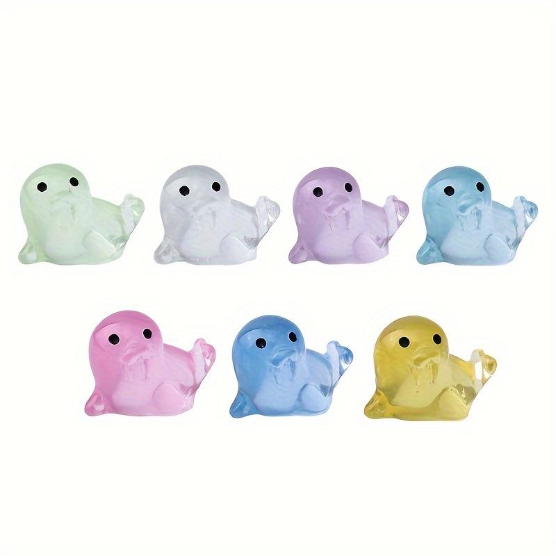 50Pc Luminous Little Seals Resin Seal Small Statues Suitable For Aquarium Pond Decor Garden  Home Car Dashboard Landscape Decor