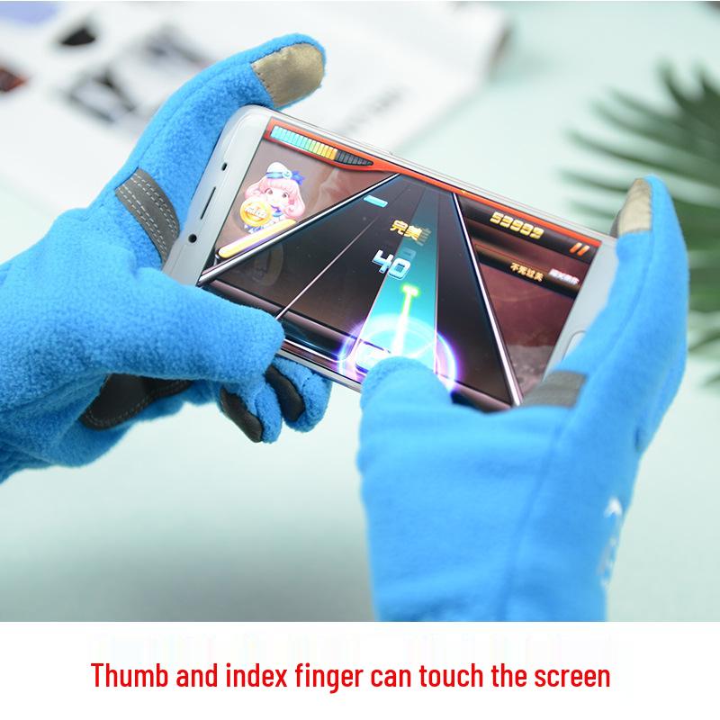 Winter Cold-Proof Fleece Touchscreen Gloves for Skiing, Driving, Running, and Cycling