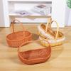 Imitation Rattan Handheld Flower & Snack Basket - Creative Gift & Storage Solution