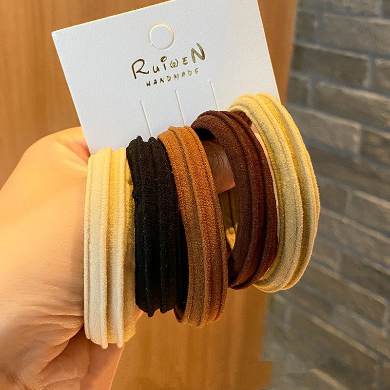 

5/10 шт./набор Новая высокоэластичная прочная резинка для волос Резинка Женская простая резинка для волос для высокого хвоста Головная резинка Аксессуары для волос
