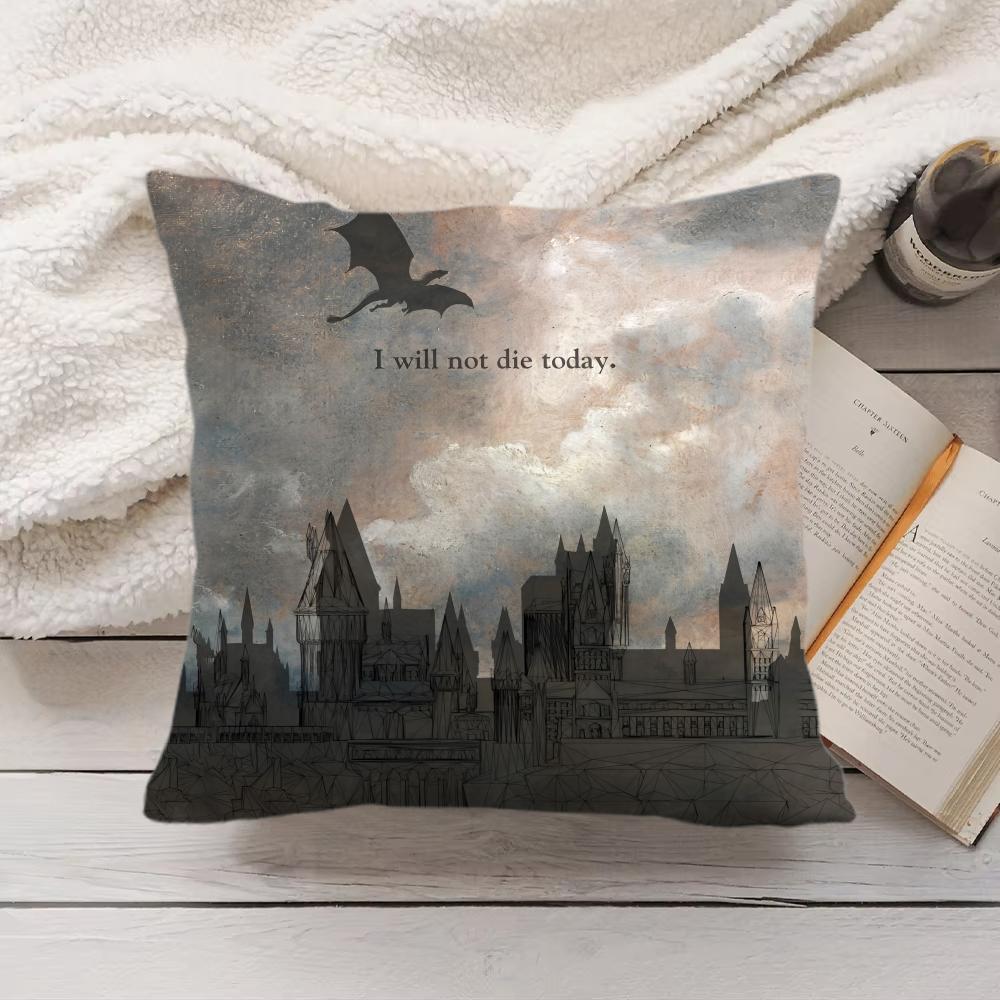 Fourth WWing Dragon Cushion Cover Silky Short Plush Invisible Zipper Dustproof Sofa Pillow Case for Home Decor