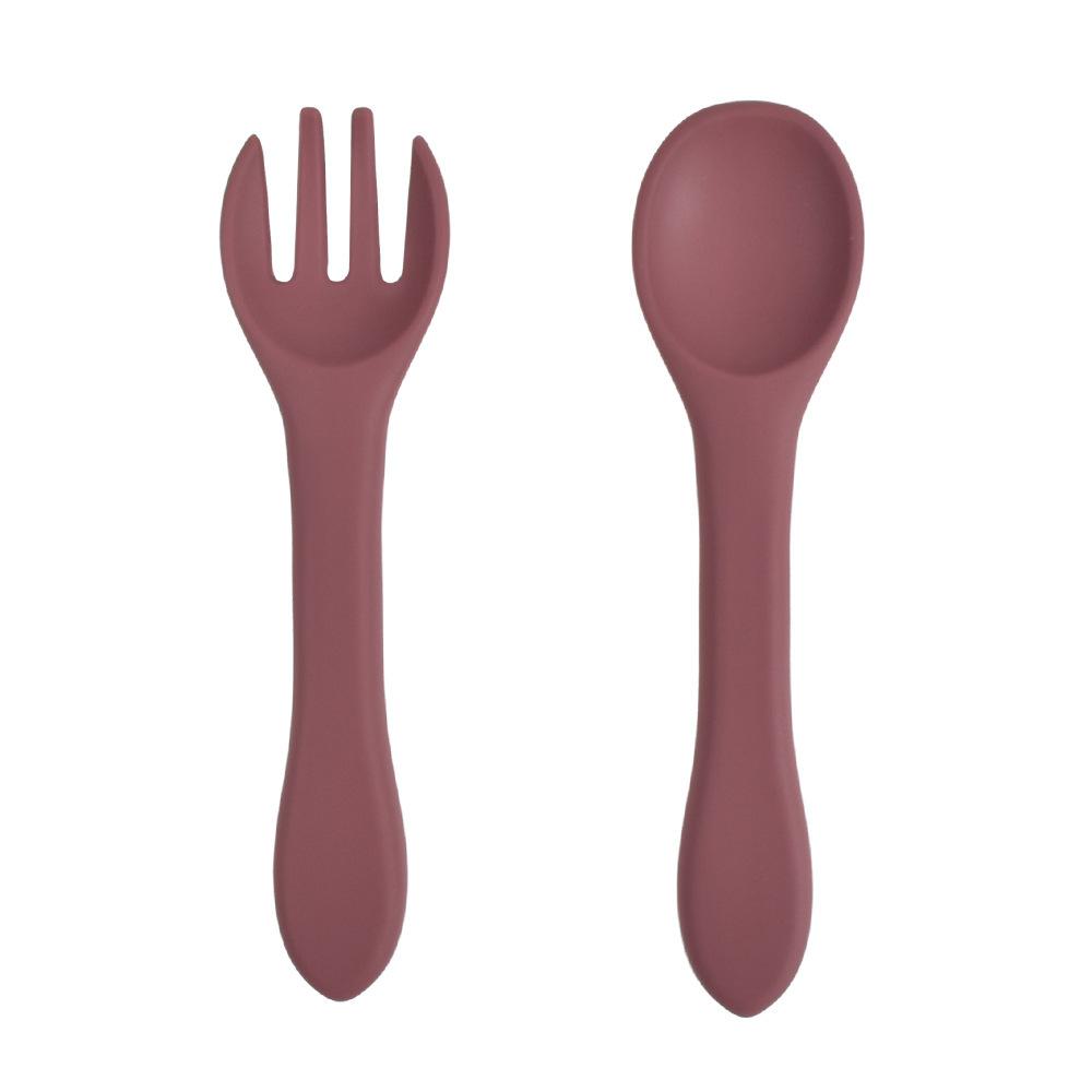 Silicone Cutlery for Children and Babies To Learn To Eat Silicone Cutlery for Children and Babies To Learn To Eat - MUSTARD
