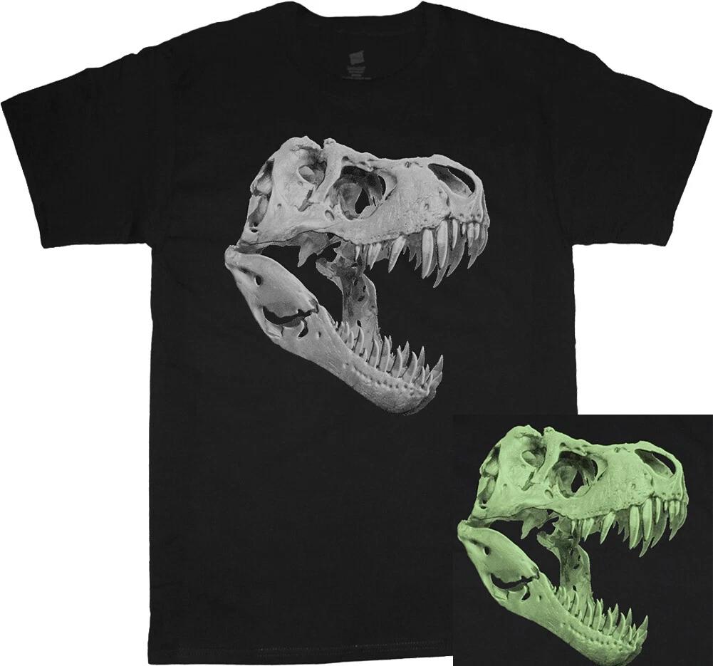Glow In The Dark T-shirt Mens Dinosaur T-rex Funny Mens Graphic Tees Halloween L