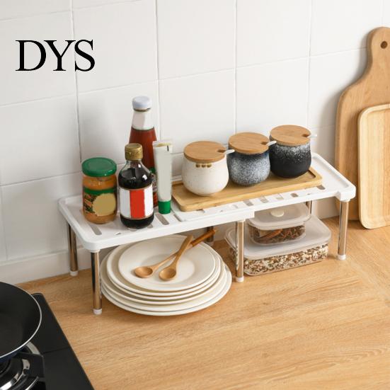 Cabinet Shelf Multifunctional Expandable PP Stackable Counter Storage for Kitchen Rack