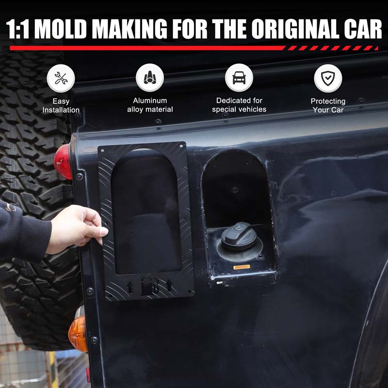 For Land Rover Defender 90 110 2004-2019 Aluminum Alloy Car Fuel Tank Fuel Filler Decorative Patch Stickers Car Accessories