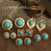 Synthetic Turquoise Earrings Collection Literary Retro Ethnic Style Earrings Women