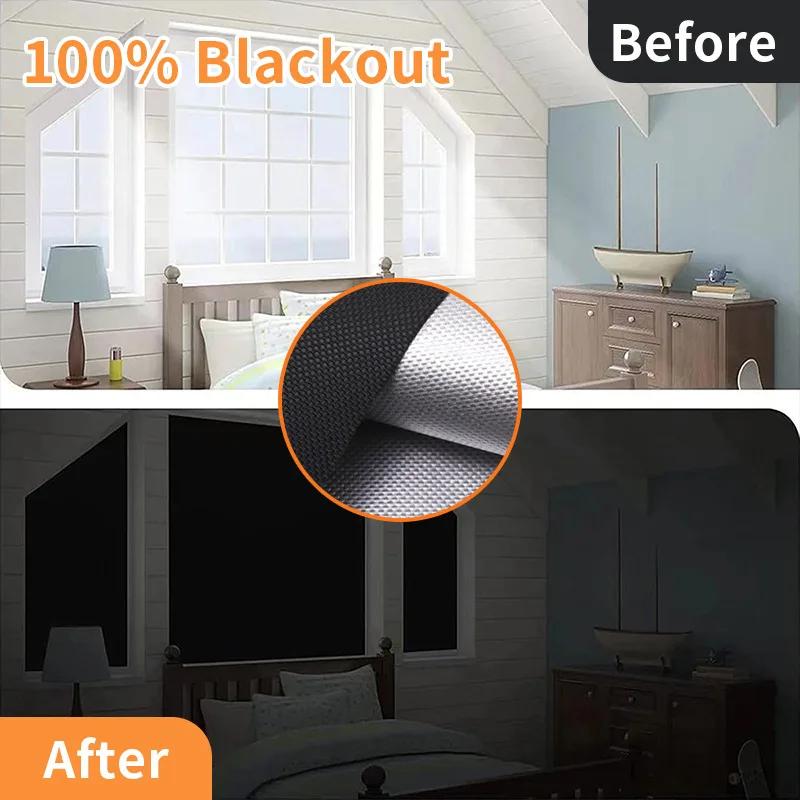 Copertura Oscurante 100% Tende Oscuranti Blocco Luce Più Oscuro Pellicola Privacy Anti Sguardo Casa Casa Vetro Colorato Tessuto Tenda Portatile Camera da Letto