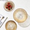 Transparent Glass Fruit Plate Tall Feet Glass Bowl Snack Tray Dessert Plates Fruit Salad Bowl Home Decorative Bowls Dinner Plate