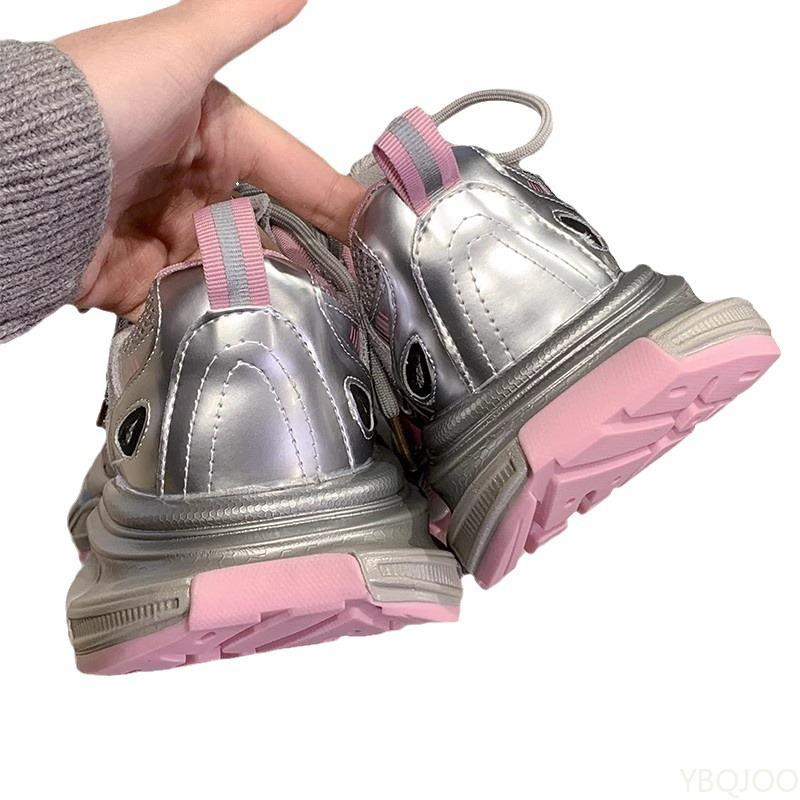 Summer Retro Platform Sneakers For Women Thick Sole Height Increasing Casual Comfortable Fashionable Versatile Shoes