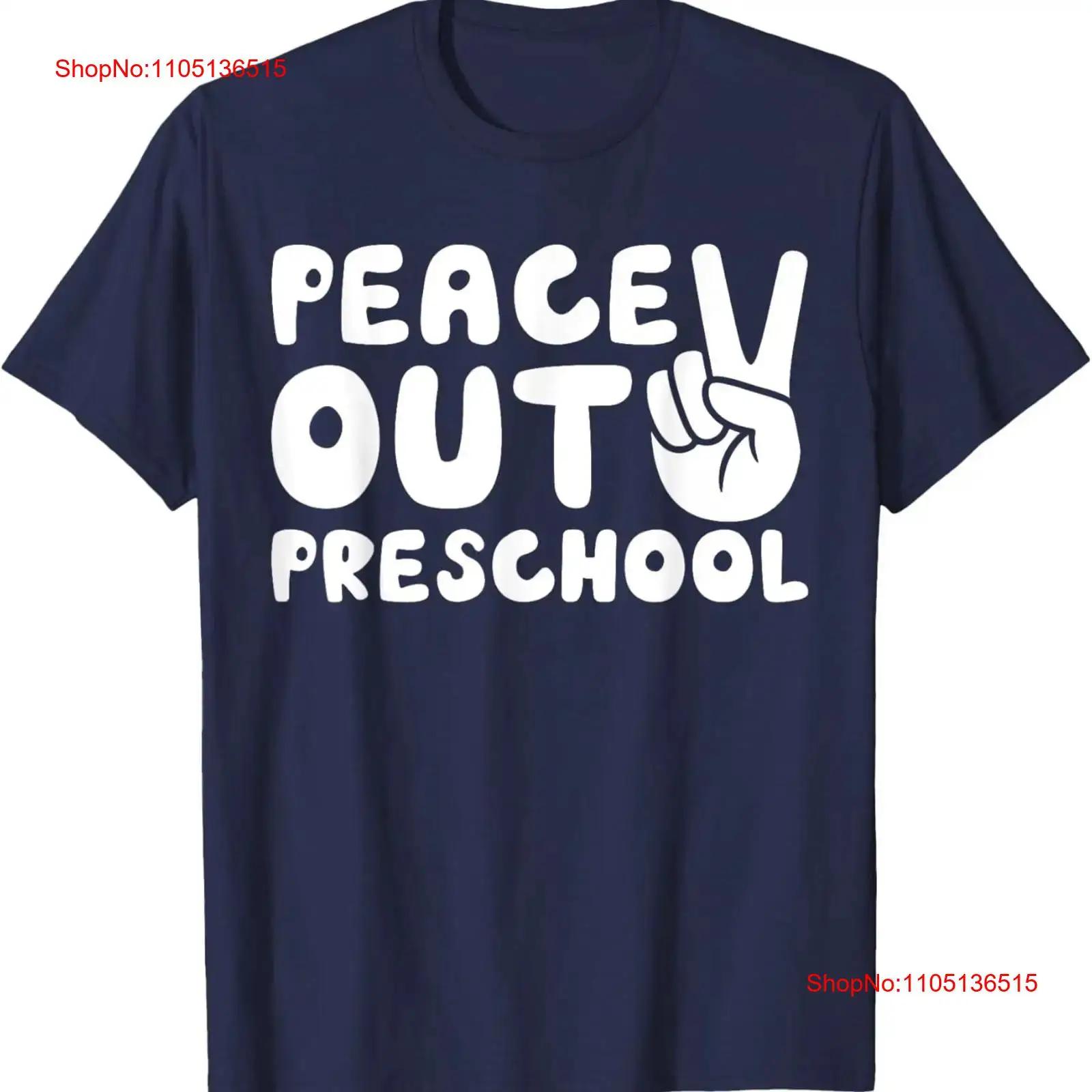 Peace Out Preschool T Shirt Boy Girl Graduation vintage Washed Versatile homme fashion graphic Stylish Casual designer clothes S разноцветный