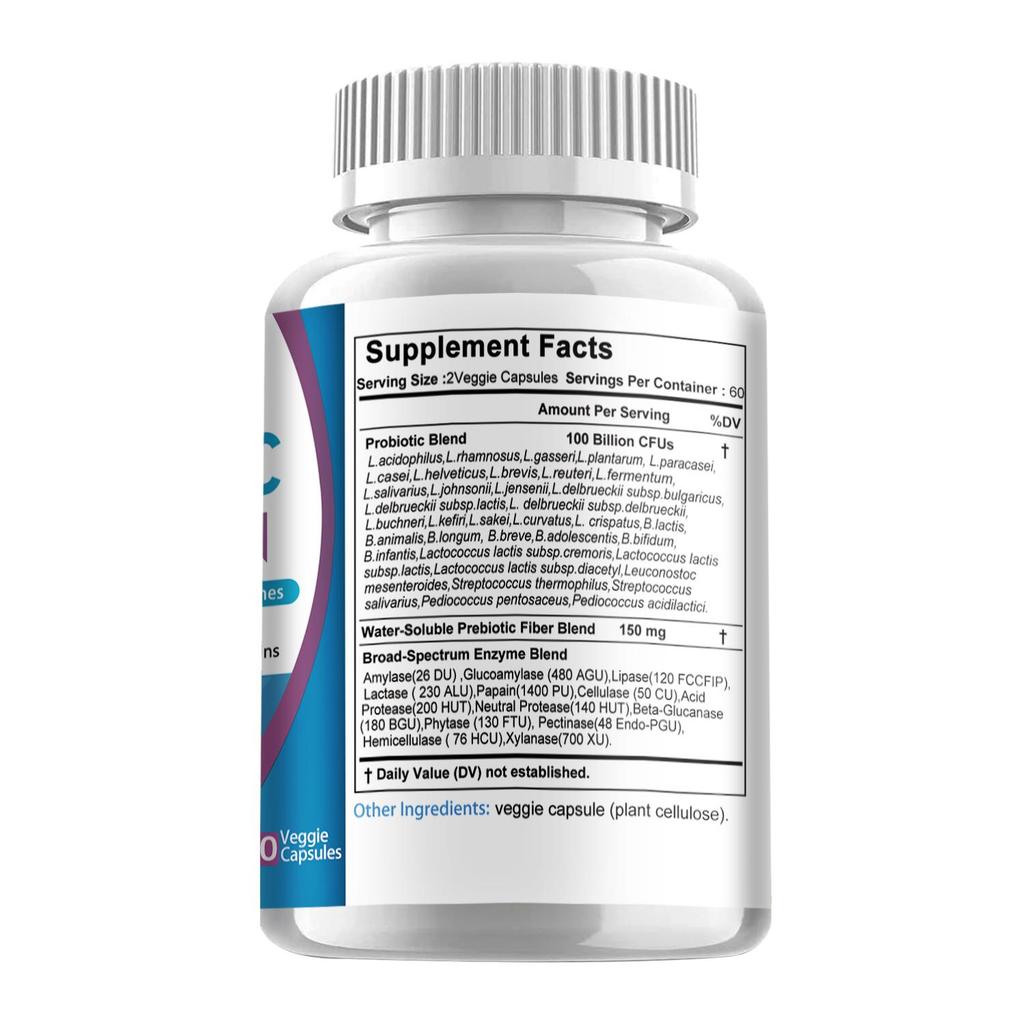 Probiotic 100 Billion - Gut Health, Relieve Gas and Bloating - with Prebiotic