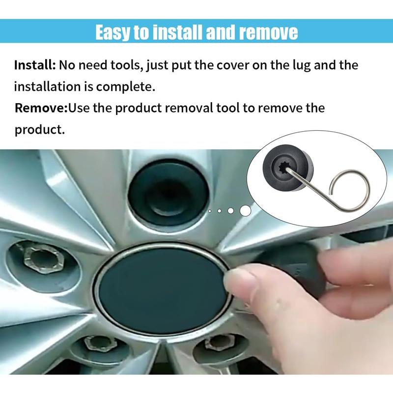 24pcs 17mm Black Wheel Nut Cover Lock Bolt Cover Abs Plastic Strip Disassembly Tool Dust Cover Suitable For Volkswagen Models