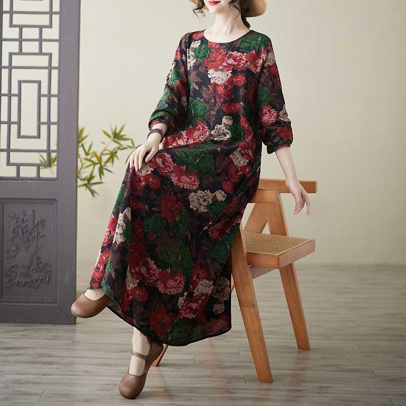 Spring Round-neck Dress