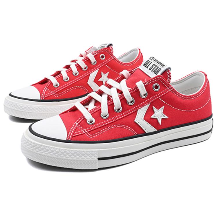 Converse Star Player 76 Couple Casual Versatile Trend Low-top Canvas Shoes Unisex Red and White