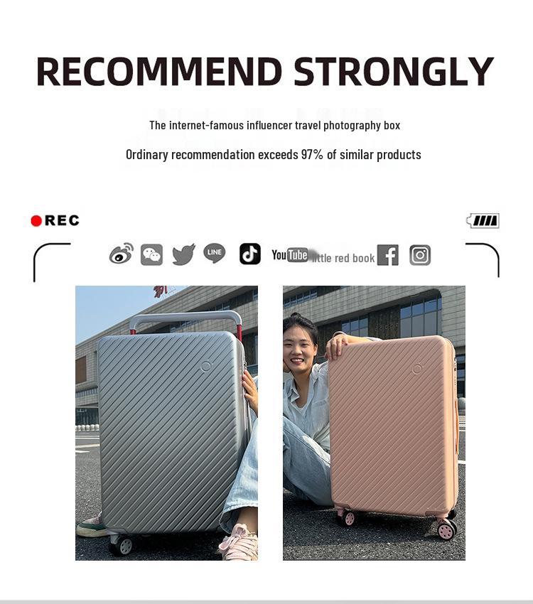 20" Wide Drawbar Carry-on Suitcase with Universal Wheels, Drop-resistant, Travel Combo Lock, High-Value for Students