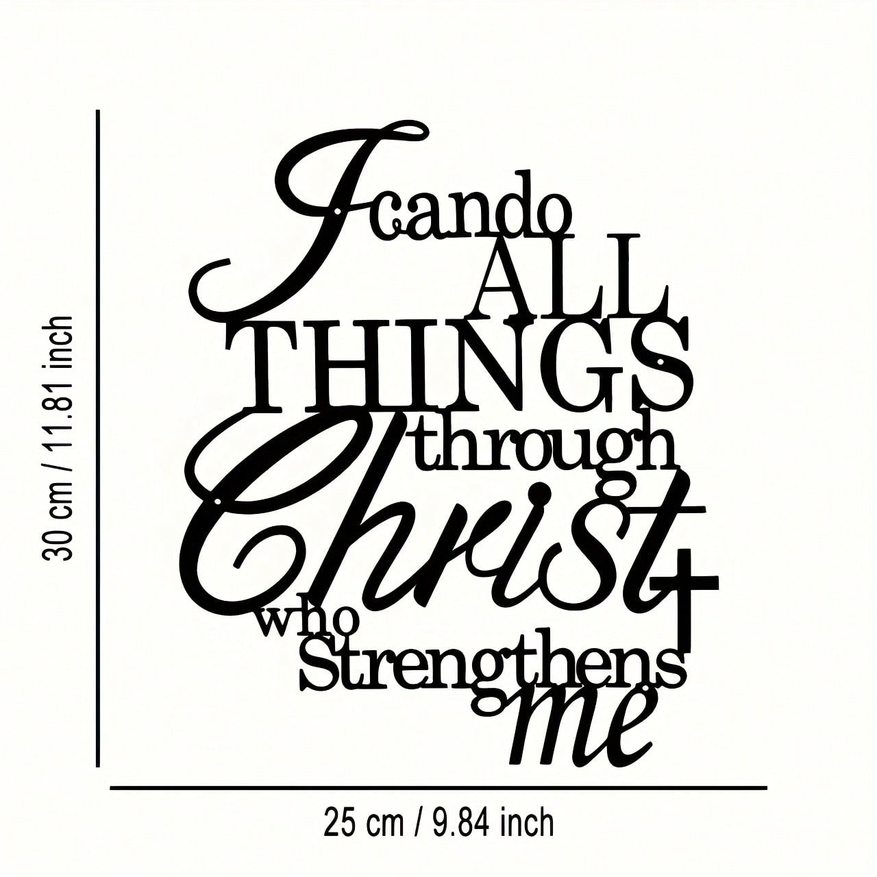 Metal Wall Art Bible Verse 4 13 Inspirational Quote Sign Home Decor Gift