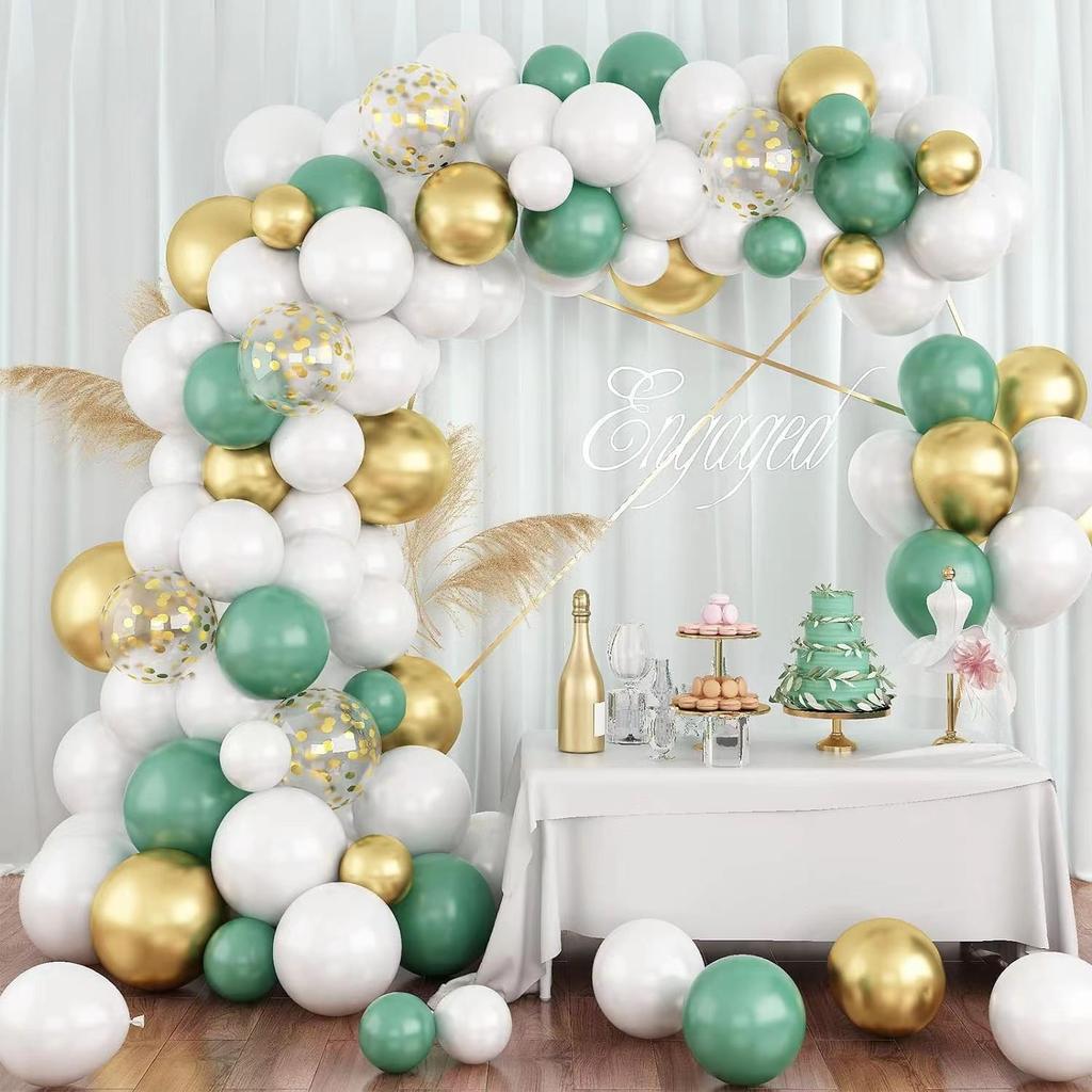 Vintage Green Arch Wreath Balloon Set Wedding Arrangement Props Birthday Party Decorations