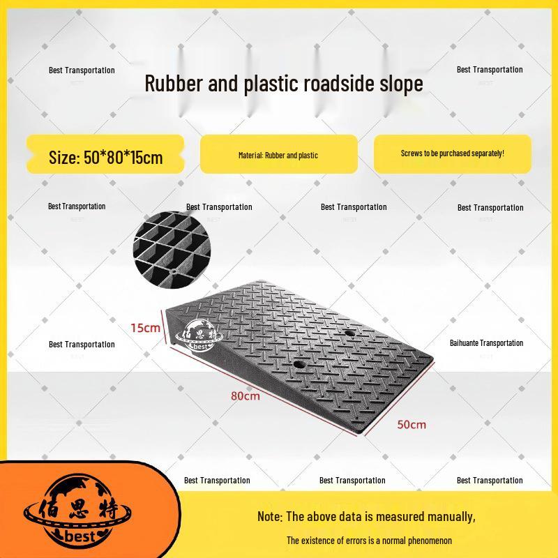 Household Rubber Threshold Ramp for Curbs and Slopes: Car and Road Edge Climbing Pad