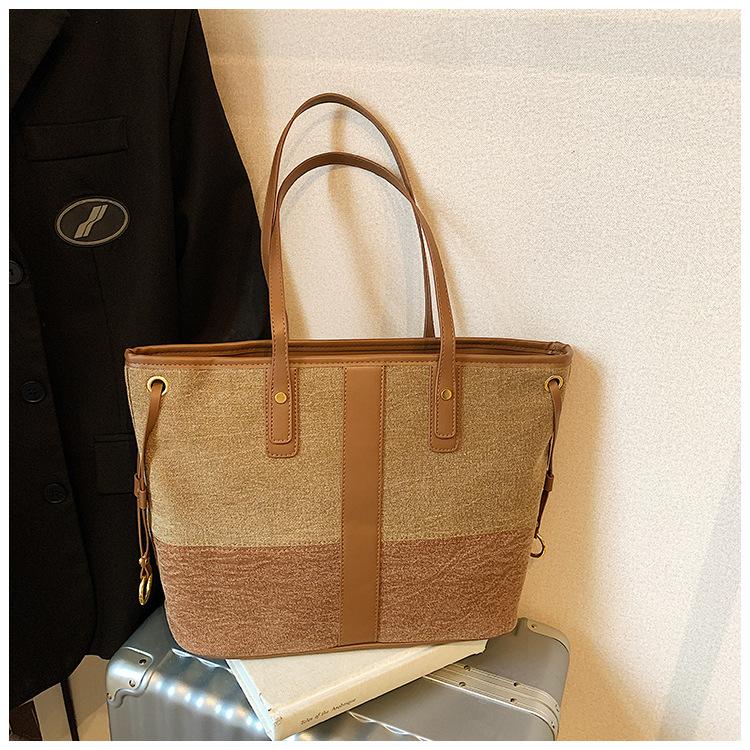 

Large capacity bag single new liner bag tote bag shoulder strap finishing storage bag shoulder pad коричневий