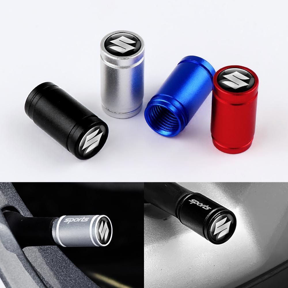 4Pcs Wheel Stem Caps Car Tire Valve Cover For Suzuki Swift Jimny Grand Vitara Samurai Baleno Alto SX4 Kaiser Dzire S750 GSX G70