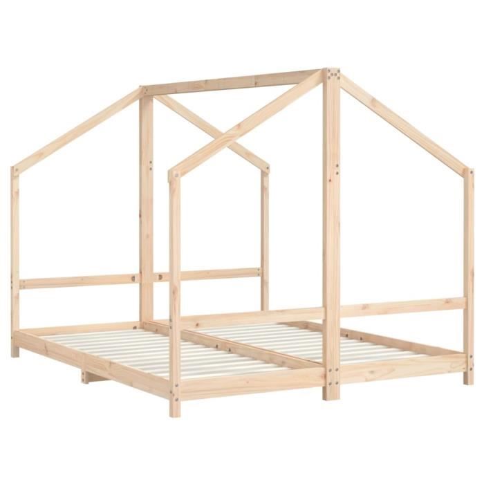 VidaXL Bed Frames for Children 2x(80x200) Cm Solid Pine Wood 3200586