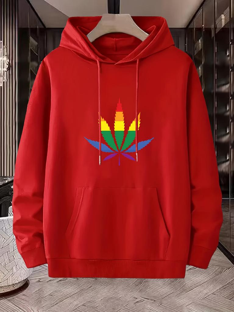 Colorful Geometric Printed Patterns, Long Sleeves, Hooded, Casual Hip-hop Student Sweatshirts, Sporty Style, Regular Fit