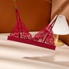 Blonde-BH uten stålring tube-topp tynn uten brystinnlegg dyp V-BH blonder blomstret sexy BH Bralette undertøy