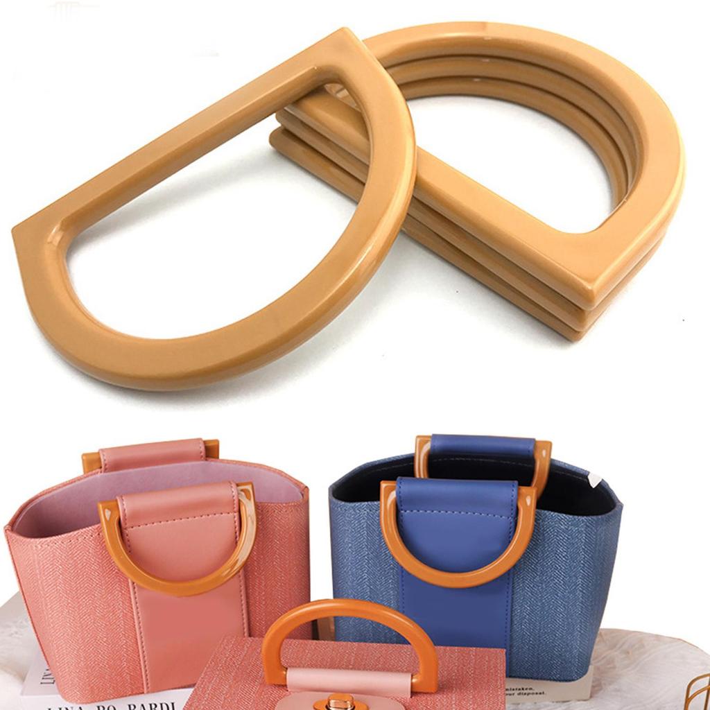 1 Stück D-förmiger Plastiktaschengriff Damenhandgriff für Handtasche Abnehmbarer gewebter Taschengriff DIY Handgemachter Taschenriemen Zubehör
