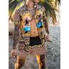 New Beach Set: Men’s Short-Sleeved Shirt and Shorts – Casual Printed Beach and Holiday Set