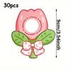 30pcs Cute Cartoon Flower Lollipop Decoration Cards, Paper Inserts For Party Favors And Sweet Treats Presentation
