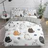Cartoon-Bettwäscheset mit niedlichen Katzen, bedruckt, 3D-Bettbezug-Set, Twin Full Queen King Double Size, Kissenbezug, Bettwäsche aus weichem Polyester