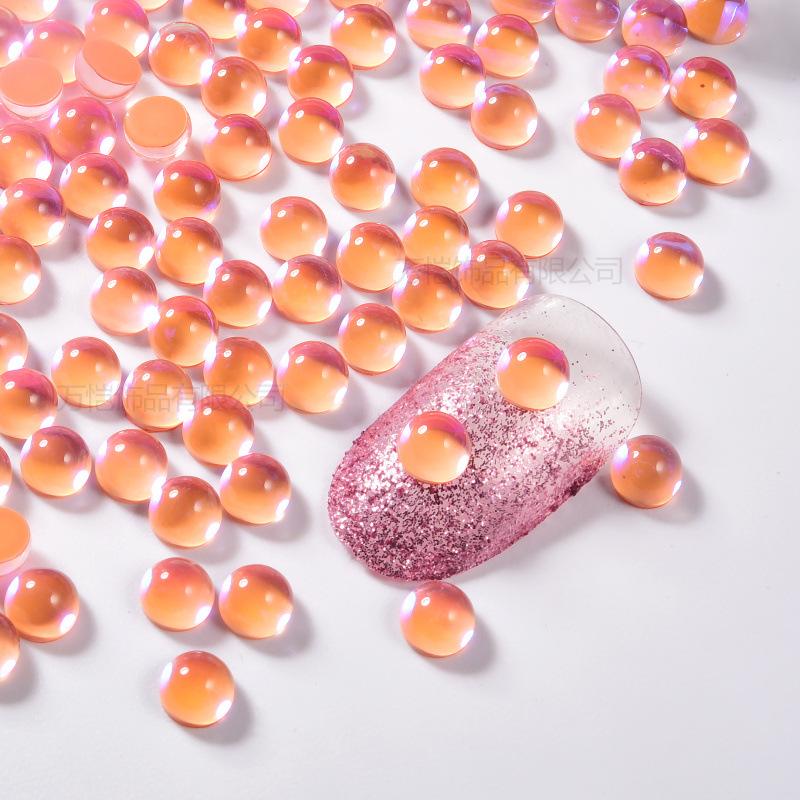 Crystal Glass Mocha Semicircular Pearl Nail Bead Diy Nail Art Man Fish Bead Beauty Mobile Phone Accessories