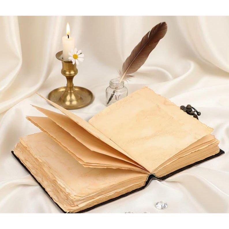 Handmade Fairy Leather Journal – Book of Shadows with Lock