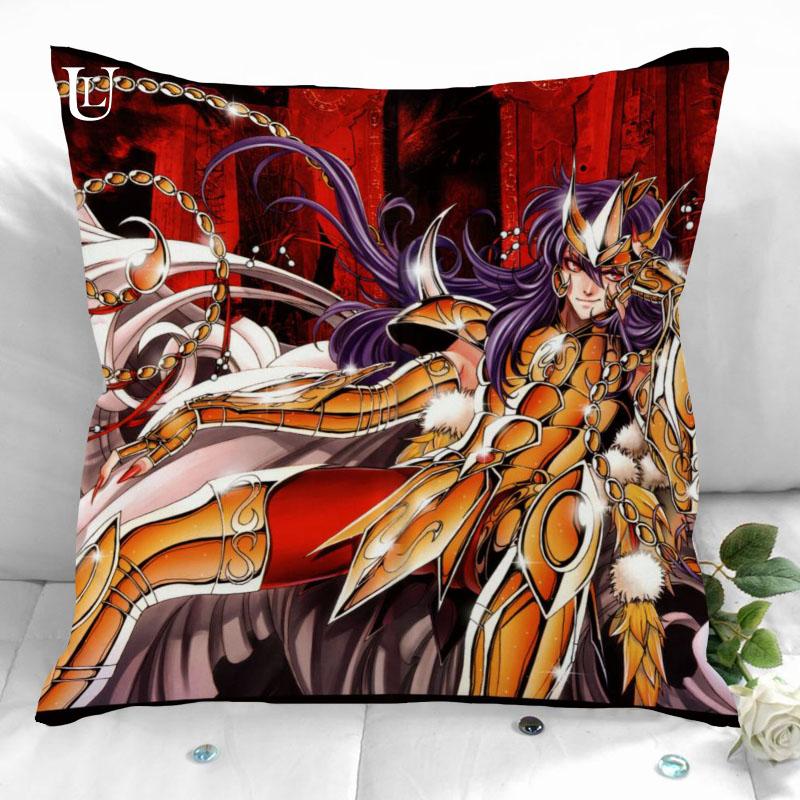 New Custom Saint Seiya Pillowcases Printed Square Pillowcase Home Decorative Zipper Pillow Cover 35X35Cm40X40Cm(One Side)