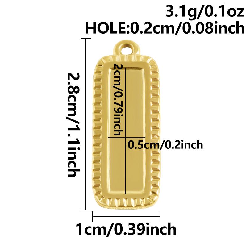 6Pcs Blank Settings Cabochon Pendants Round Rectangle Square Charm Stainless Steel Charms For Jewelry Making Bulk Diy Necklaces