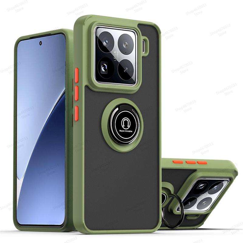 Magnetisk Matt Telefondeksel For Xiaomi 15 14T 14 13T 13 12T Pro 14 13 Ultra Støtsikkert Deksel med Ringholder For Xiaomi 13 12 11 Lite