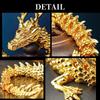 TIGRE BLANC Dragon Figurine, Lucky Charm, Zodiac Dragon, Promise, Protection from Evil, Copper Ornament, 15cm, Gold