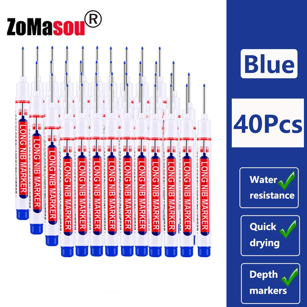 1-100 Stück 20mm Langer Kopf Markerstift Mehrzweck Holzbearbeitung Fliesen Dekoration Tiefloch Marker Stifte Rote/Schwarze/Blaue/Grüne Tinte