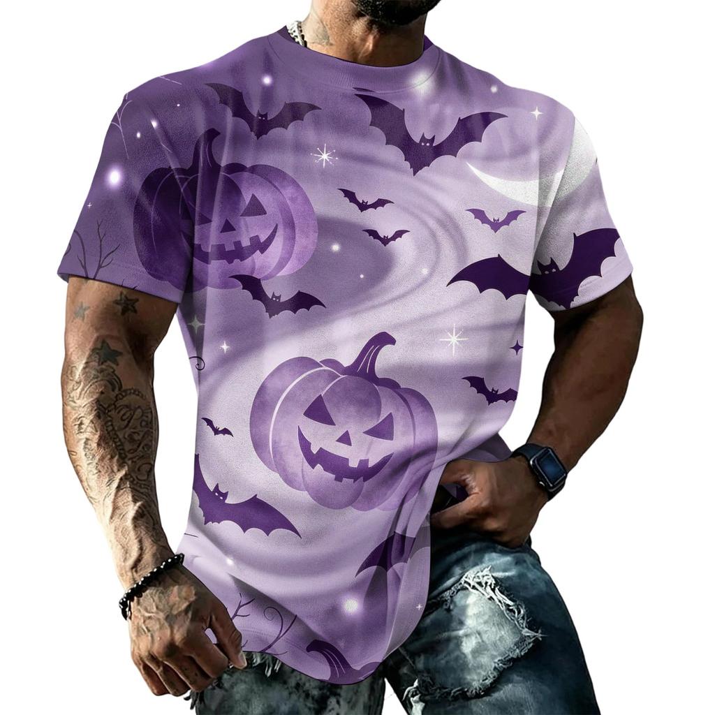 Men's Halloween Vintage Graphic T Shirt Loose Fit Breathable Short Sleeve Summer Sports Streetwear Casual Everyday Top