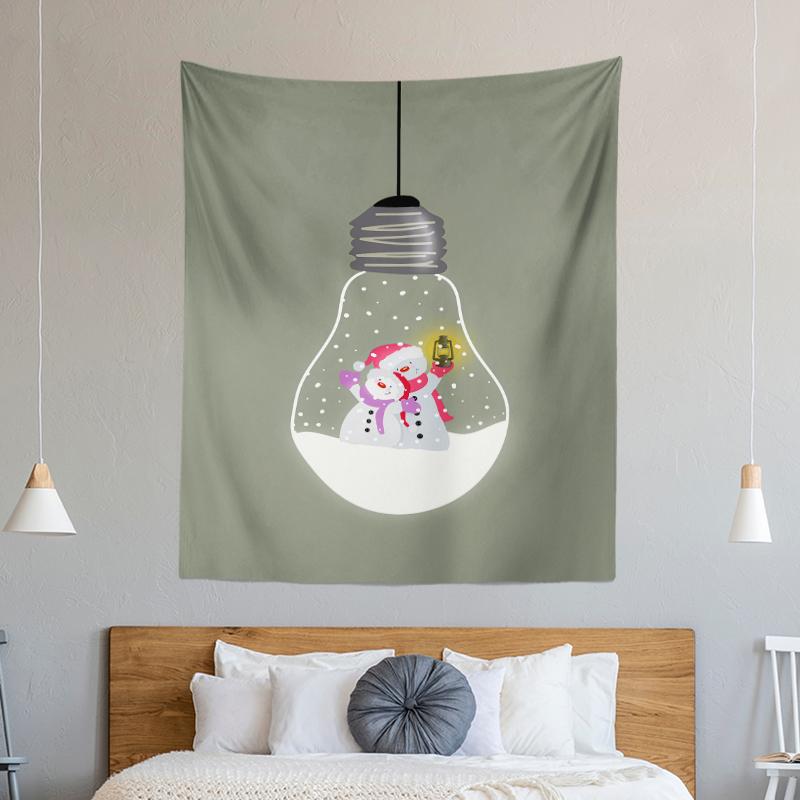 Christmas Tree Decoration Printed Pattern Tapestry Home Living Room Bedroom Wall Decoration Background Cloth Tapestry 230x180cm