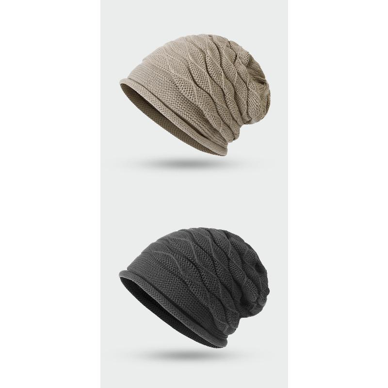 Women S Fall Winter Knit Beanie Warm Rolled Edge Slouch Hat