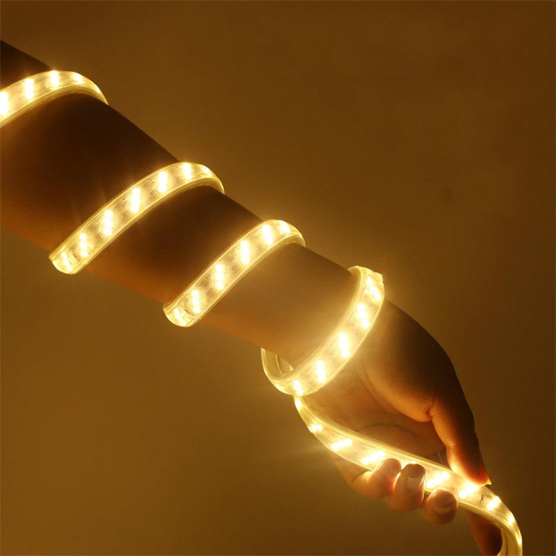 BMW 220v LED Strip Lights With EU Power Plug 2835 Flexible Ribbon Tape Waterproof LED Strip 220v for Living Room Garden Lighting