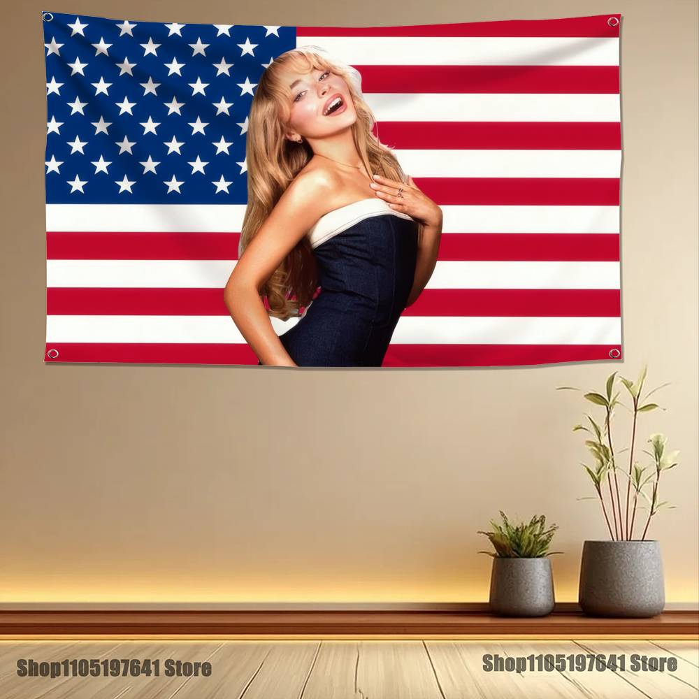 Singer SSabrina Carpenters Flag Tapestry Banner For Bedroom Outdoor Living Room Restaurant Bar Wall Decor Party