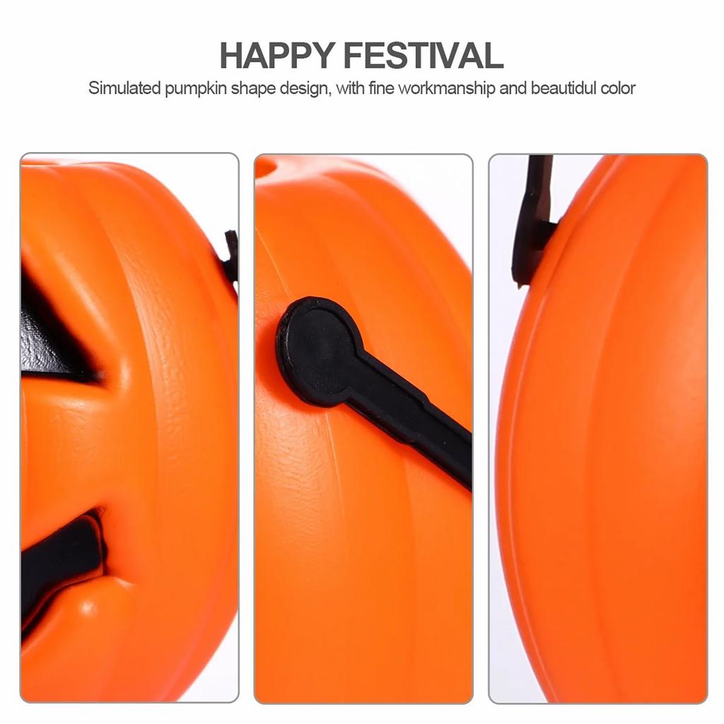 2 Pcs Children'S Pumpkin Pail Halloween Bucket Kettle Portable Candy Lantern Holder Trick Treat Orange Candy Buckets