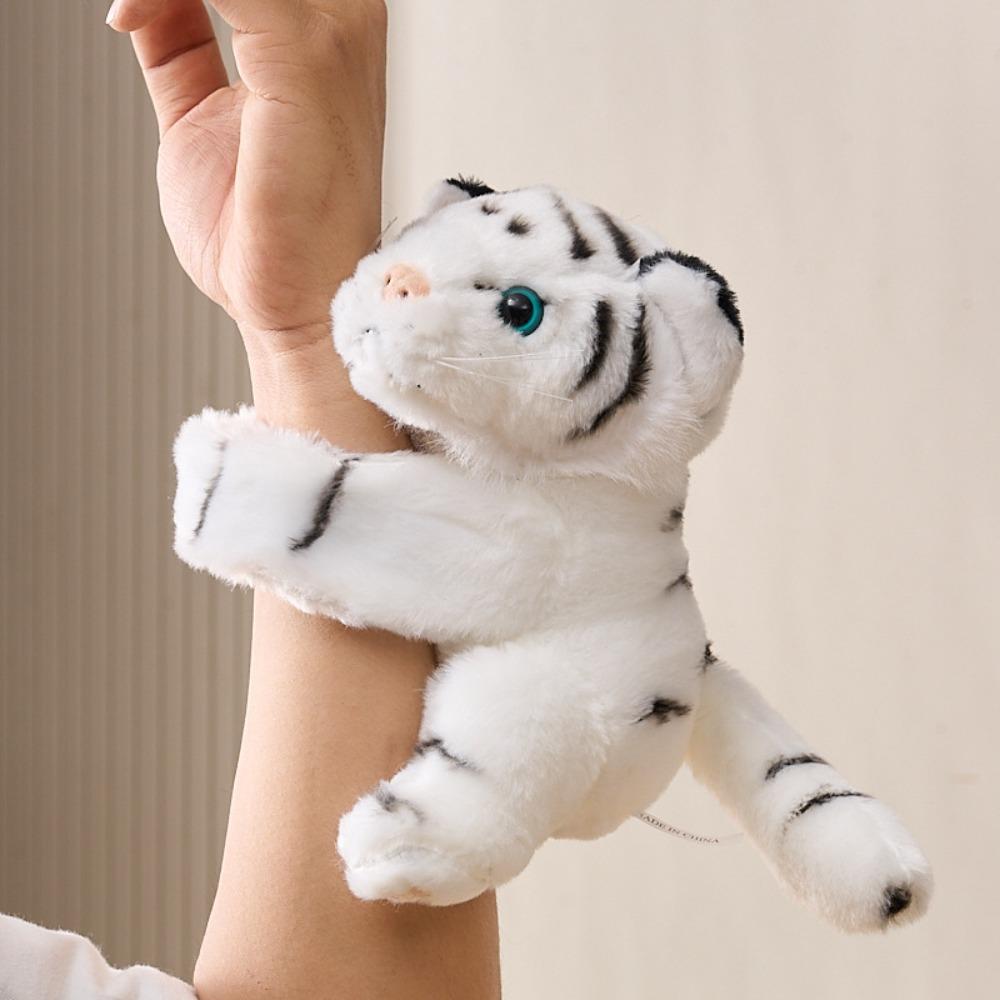 

Forest Animal Slap Snap Wrap Rabbit Leopard Plush Hand Ring Children Game Props White Tiger