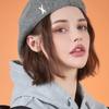 Stud Logo Retro Wool Beret In Gray