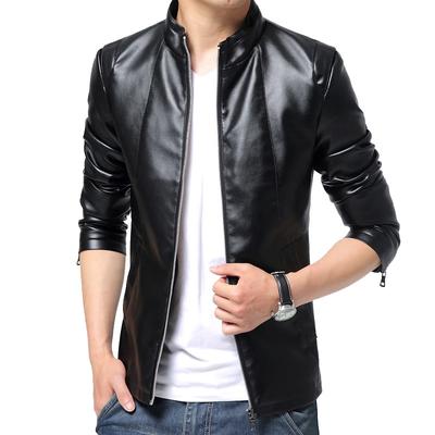 Autumn Men's Jacket PU Leather Slim Fit Fashion Youth Jacket Casual Leather Jacket Business Men's